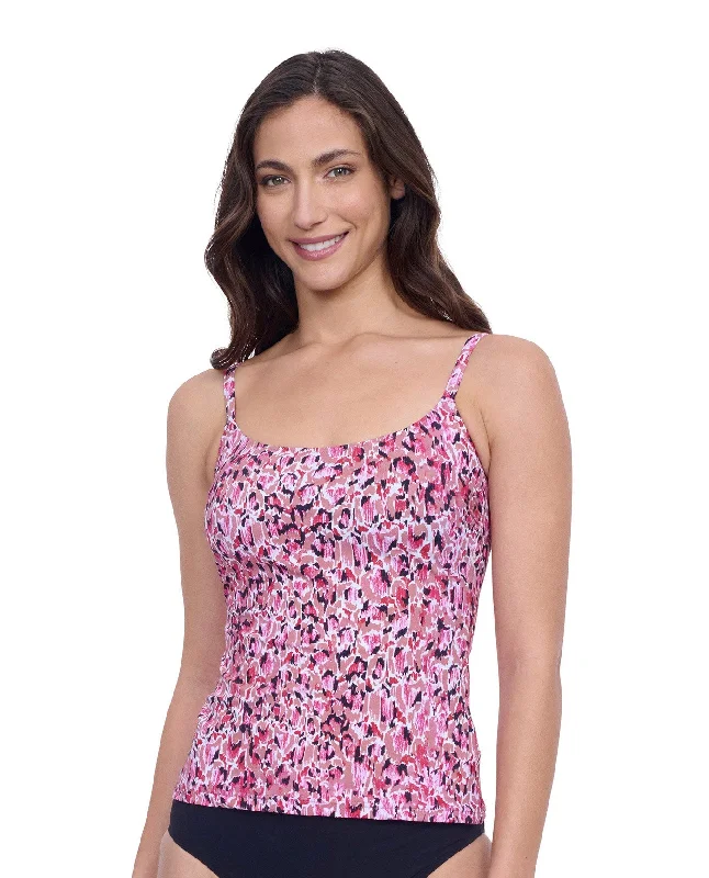 Profile By Gottex Exclusive Round Neck Tankini Top Reversible Bikini Set