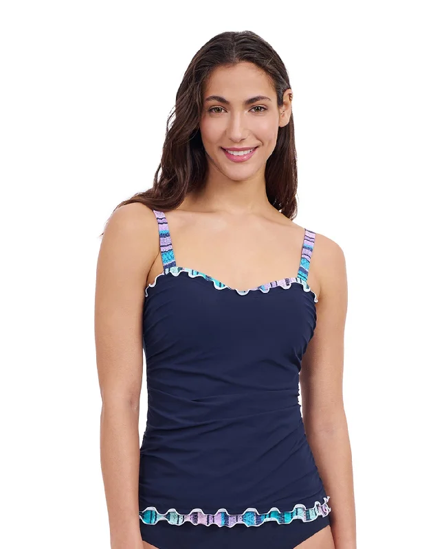 Profile By Gottex Harmony E-Cup Shirred Underwire Tankini Top Strapless Swimsuit Top Profile By Gottex Harmony E-Cup Shirred Underwire Tankini Top Strapless Swimsuit Top