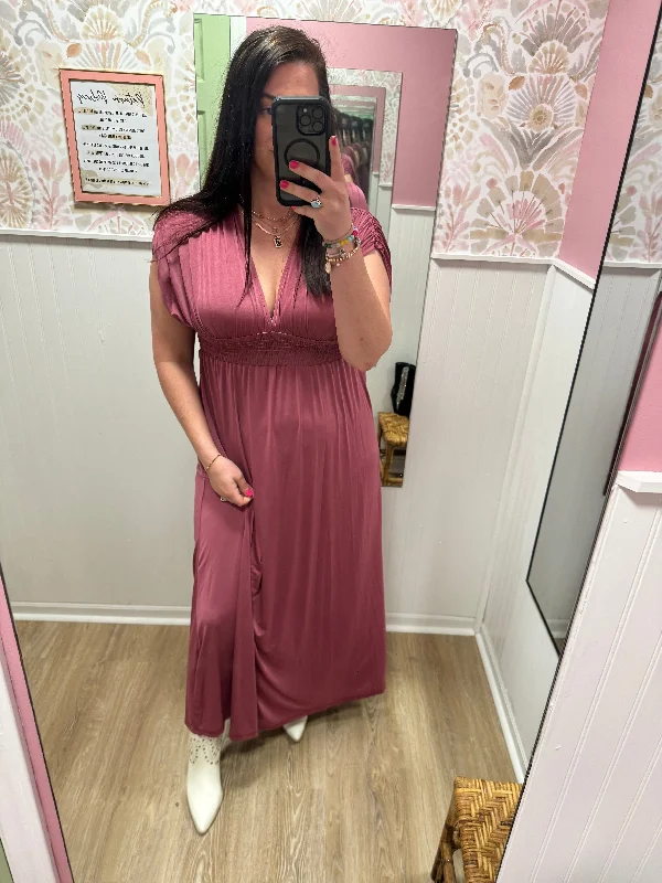Ruched Sleeve Maxi Dress Fashionable Chiffon Tiered Maxi Dress