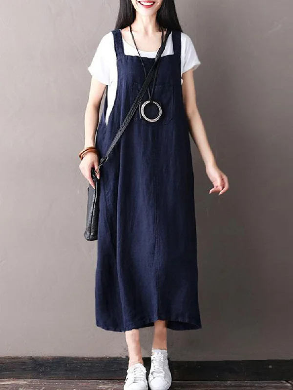 Sleeveless Strappy Casual Loose Mono Color Women Maxi Dress Fashionable Faux Wrap Maxi Dress Sleeveless Strappy Casual Loose Mono Color Women Maxi Dress Fashionable Faux Wrap Maxi Dress
