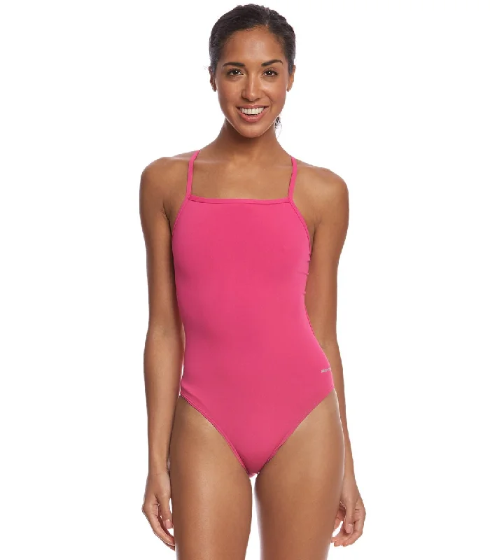 Sporti HydroLast Solid Thin Strap One Piece Swimsuit (22-44) Hot Pink High-Waisted Swimwear Sporti HydroLast Solid Thin Strap One Piece Swimsuit (22-44) Hot Pink High-Waisted Swimwear