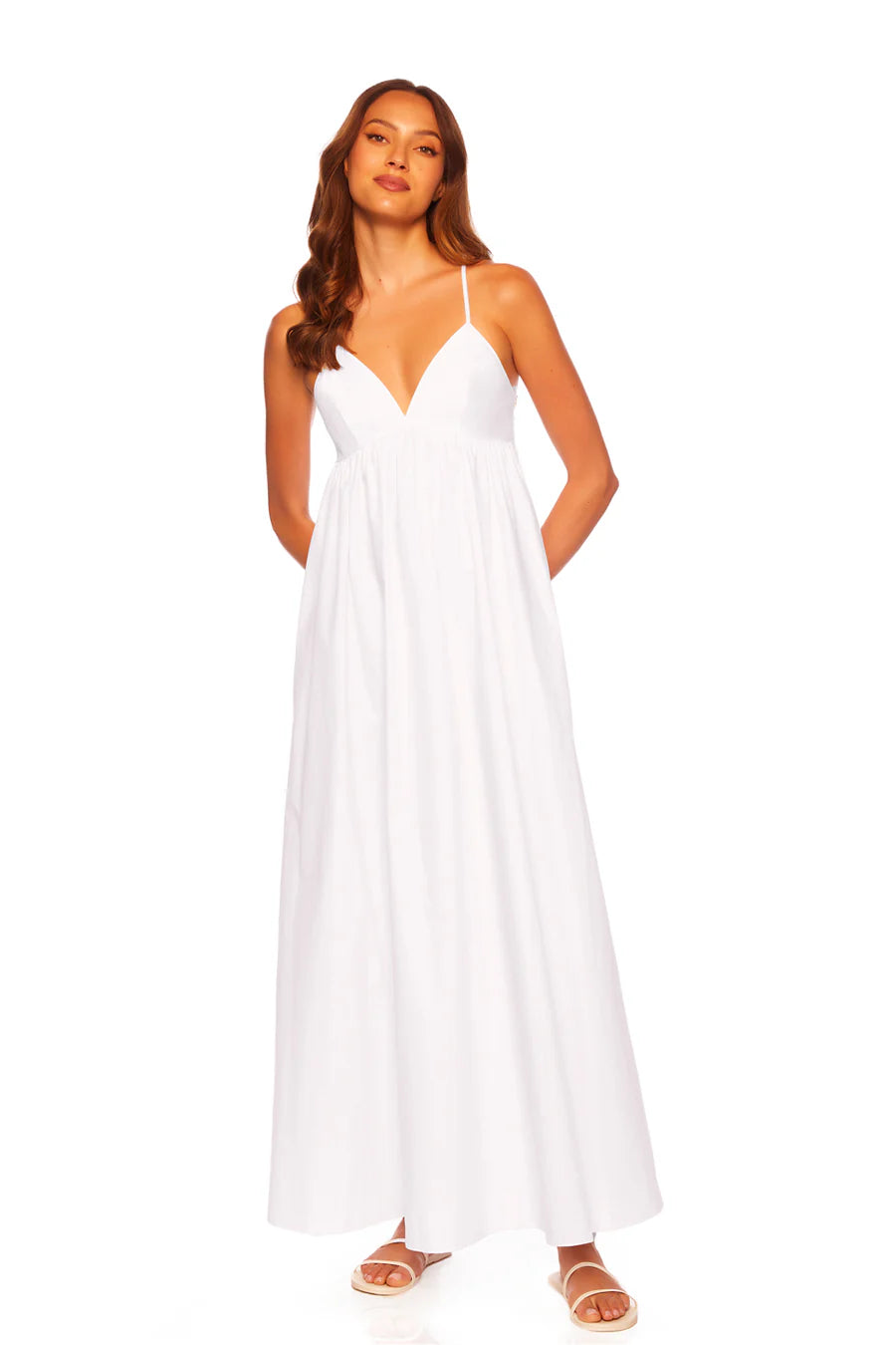 Susana Monaco Poplin Maxi Dress - Sugar Comfortable Maxi Dress with Belt