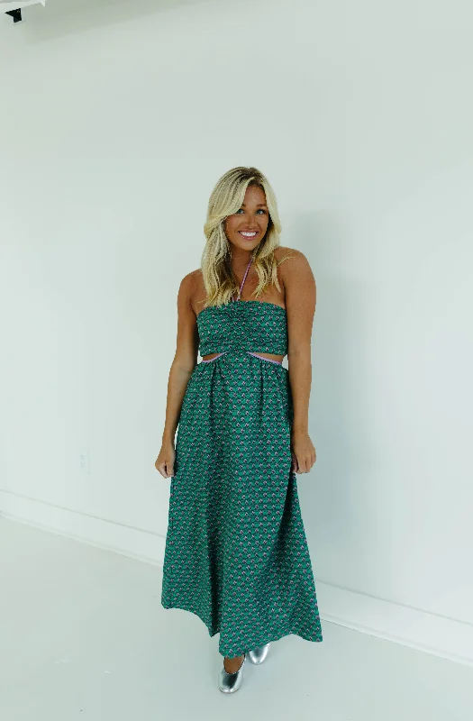 Tiana Maxi Dress - Green Multi Chic Summer Floral Maxi Dress