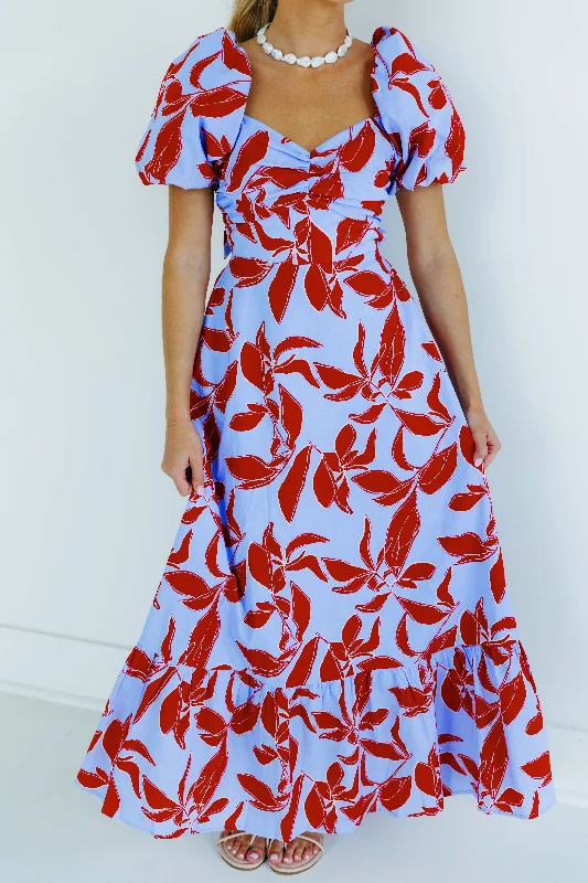 Tiffany Maxi Dress - Blue Multi Elegant Boho Maxi Dress