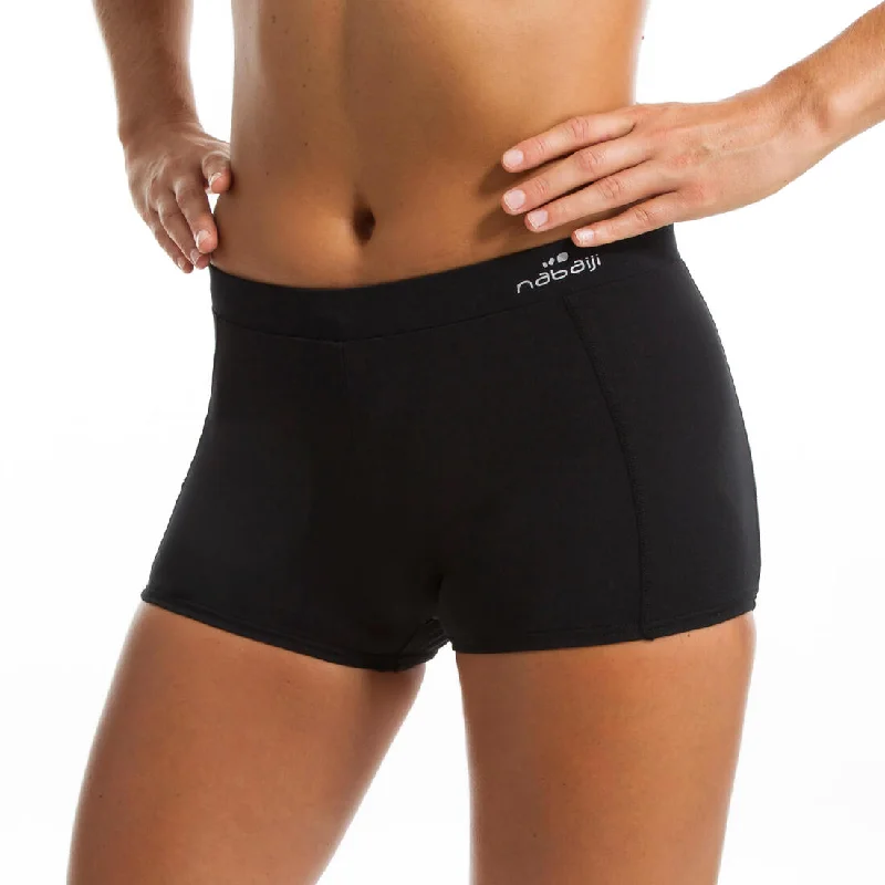 Women's Aquafitness Shorty Swimsuit Bottoms Anny - Black Push-Up Swimsuit Top