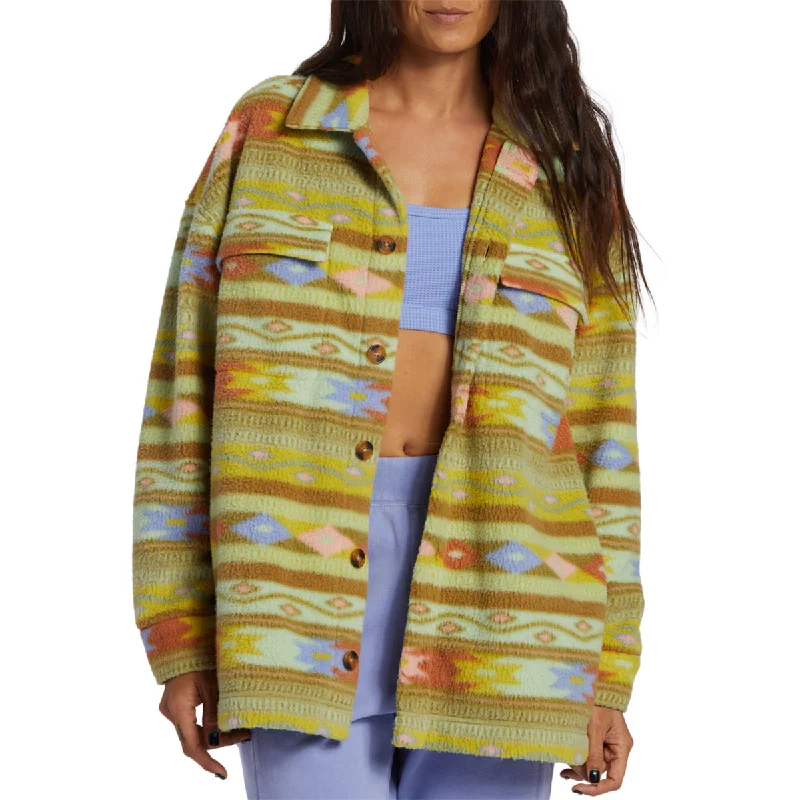 Billabong Women's Happy Camper Shacket Sweater Jacket A-Line Jacket Boat Neck Shawl Collar Billabong Women's Happy Camper Shacket Sweater Jacket A-Line Jacket Boat Neck Shawl Collar