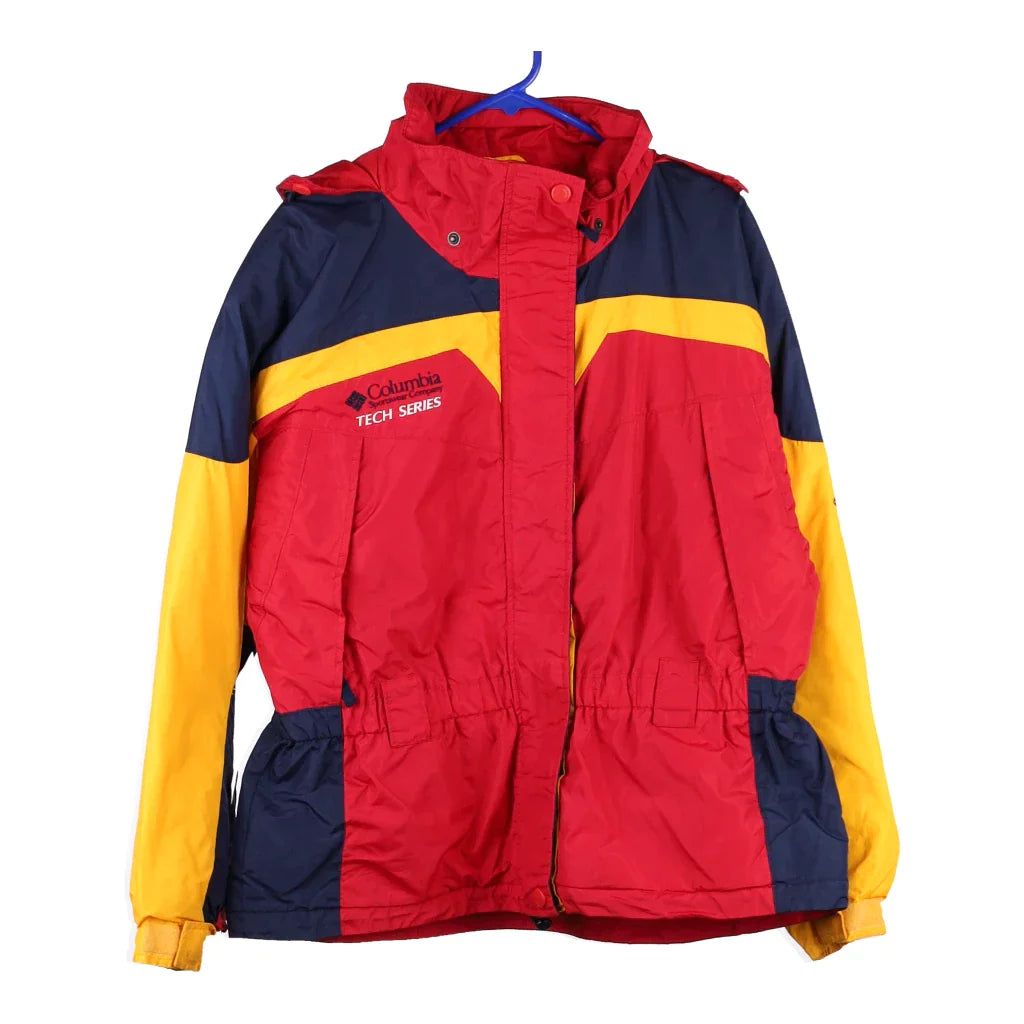 Columbia Jacket - Large Red Nylon Appliqued Jacket Beaded Jacket Sequined Jacket