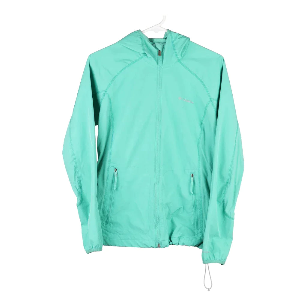 Columbia Jacket - Small Green Nylon Snapped Jacket Toggled Jacket Drawstring Jacket