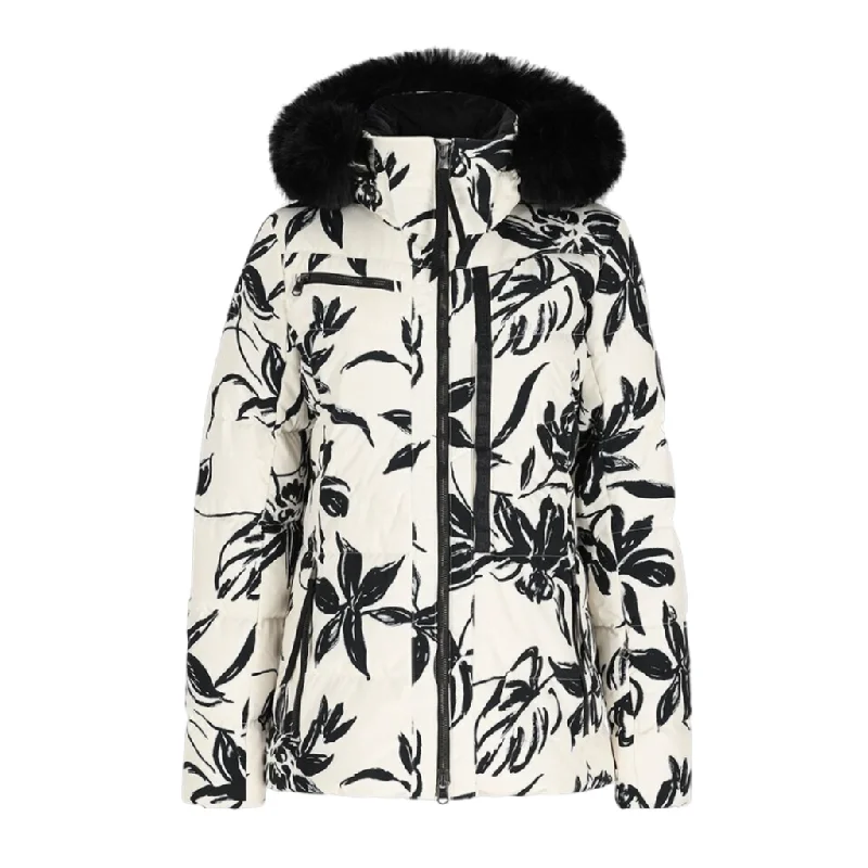 Obermeyer Women's Circe Down Jacket Ribbed Jacket Pleated Jacket Ruffled Jacket