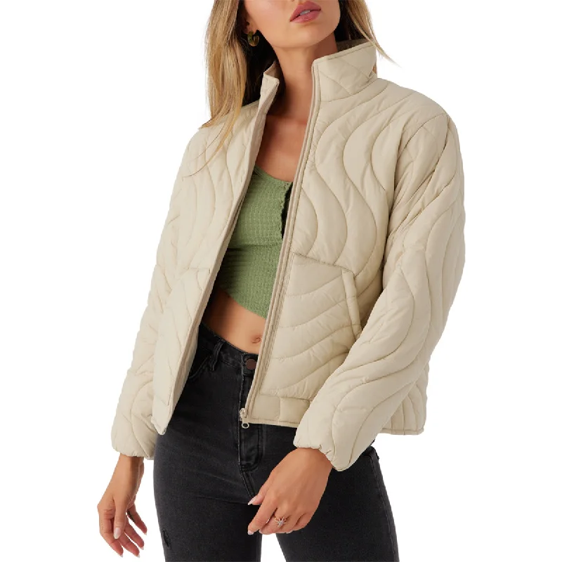 O'Neill Women's Eden Wave Quilted Zip Jacket Notch Collar Peter Pan Collar Cowl Neck O'Neill Women's Eden Wave Quilted Zip Jacket Notch Collar Peter Pan Collar Cowl Neck