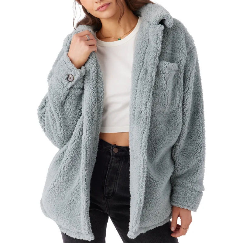 O'Neill Women's Heath Solid High Pile Fleece Jacket Boat Neck Shawl Collar Notched Collar O'Neill Women's Heath Solid High Pile Fleece Jacket Boat Neck Shawl Collar Notched Collar