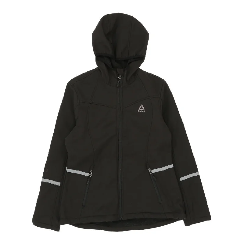 Reebok Jacket - Medium Black Polyester Cotton Fabric Linen Fabric Terry Fabric