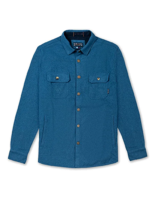 SNAP FRONT FLANNEL JACKET - GULF COAST by Bajallama Insulated Jacket Fitted Jacket Loose Jacket SNAP FRONT FLANNEL JACKET - GULF COAST by Bajallama Insulated Jacket Fitted Jacket Loose Jacket