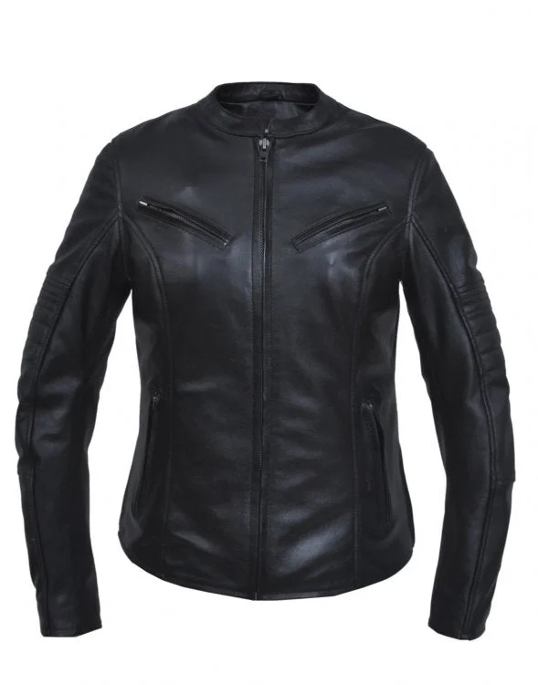 Storm Ladies Leather Jacket Welt Pockets Slit Pockets Flap Pockets
