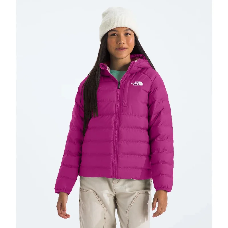 The North Face Girls' Reversible Perrito Hooded Jacket Nylon Fabric Polyester Fabric Spandex Fabric