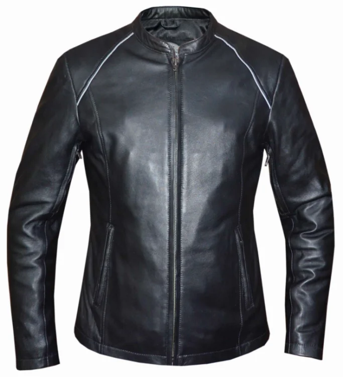 Ultra Soft Womens Lambskin Jacket A-Line Jacket Boat Neck Shawl Collar