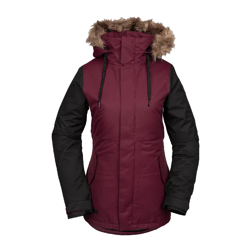 Volcom Discounted Fawn Snow Jacket Belted Jacket Elasticated Jacket Padded Jacket
