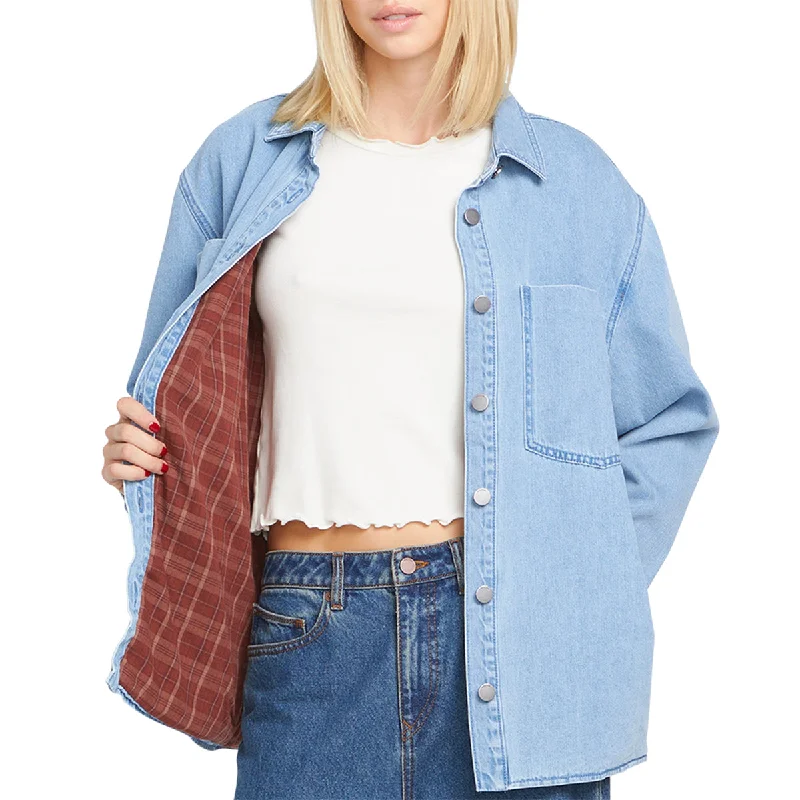 Volcom Women's Chill Trap Shacket Jacket Mesh Jacket Canvas Jacket Denim Jacket