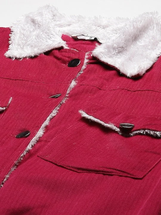 Women's Fuchsia Pink Feather Collar Front Open Jacket - Bhama Fitted Jacket Loose Jacket Oversized Jacket Women's Fuchsia Pink Feather Collar Front Open Jacket - Bhama Fitted Jacket Loose Jacket Oversized Jacket