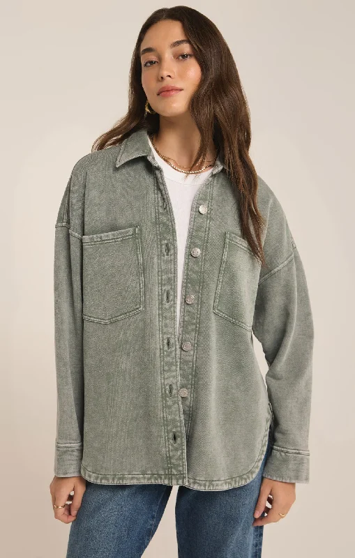 Z Supply - All Day Knit Jacket Zippered Front Buttoned Front Snap Front