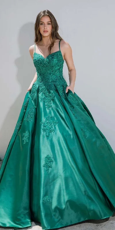 Eureka 9500 Appliqued Quinceanera Gown with Pockets