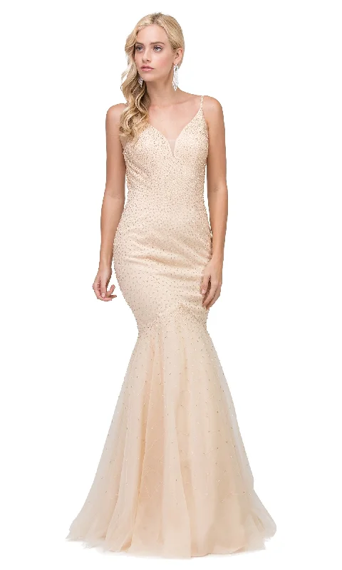 Tight Open-Back Mermaid Prom Dress with Beading