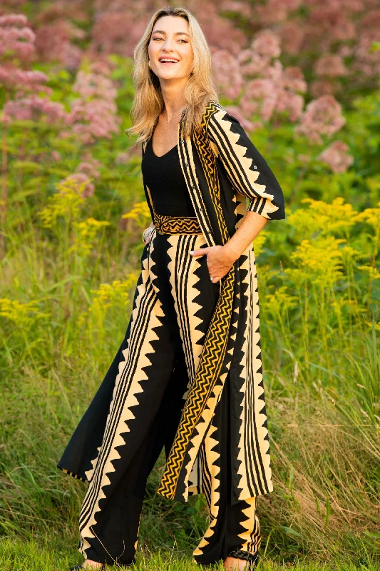 Day Break Dress / Khaki Zig Zag