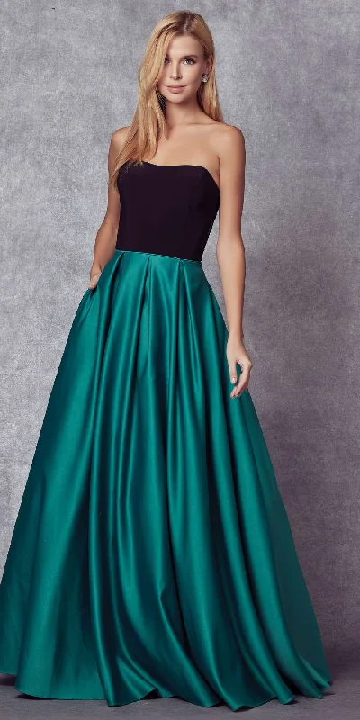 Juliet 694 Floor-Length Two-Tone Sweetheart Ball Gown