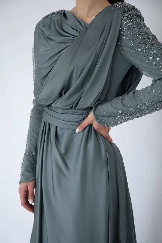 Isabella Beaded Gown Stone by HSH