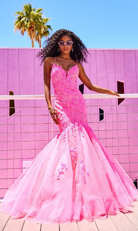 Long Tulle Mermaid Dress By Ellie Wilde EW34011