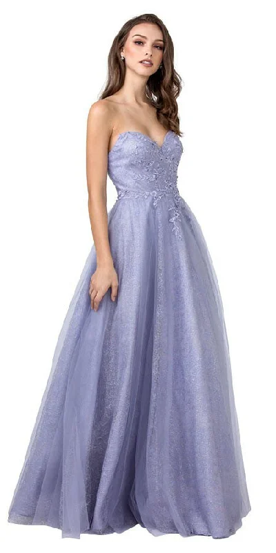 Aspeed L2433 Long Strapless Gown with Appliques