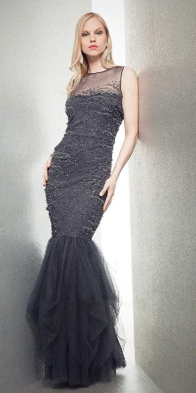 MIGNON - Illusion Ornate Mesh Trumpet Gown VM1364