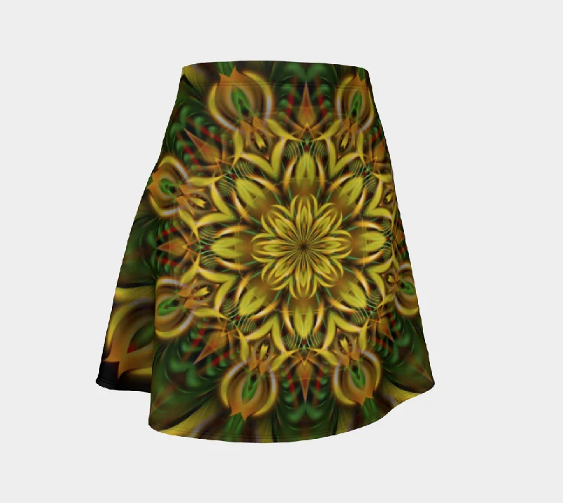 ALIEN SUNFLOWER FLARE SKIRT wool skirt warm