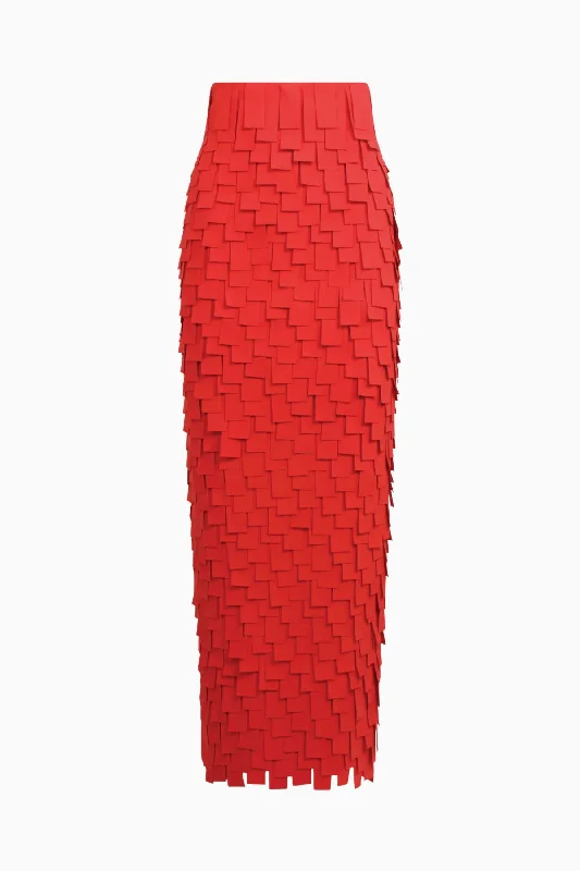 A.W.A.K.E Mode Multi Rectangle Skirt - Red cashmere skirt fine