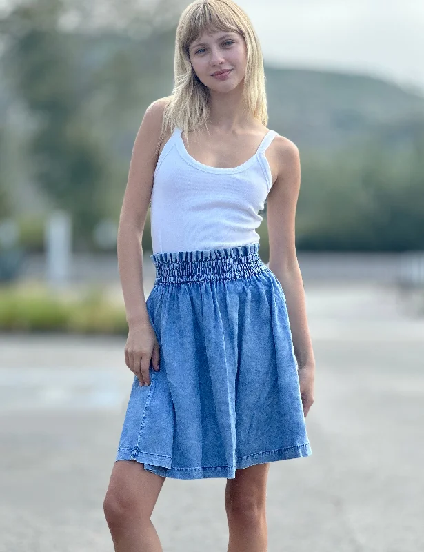 Breezy Soft Denim Skirt chiffon skirt delicate