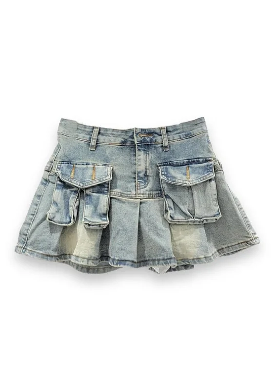 Cargo Pleated Skirt leather skirt durable