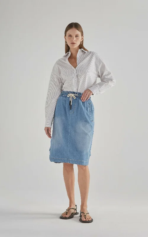 Cecil Rodeo Blue Skirt asymmetrical skirt cut