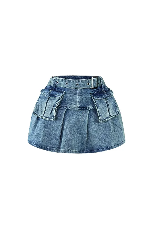 Come Back Vintage Cargo Denim Skirt denim skirt classic