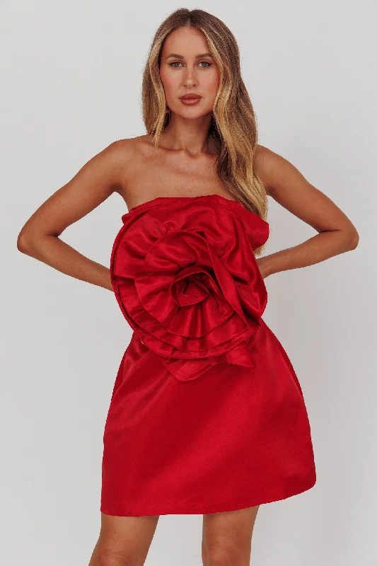 Count Down A-Line Mini Skirt Red cashmere skirt rich