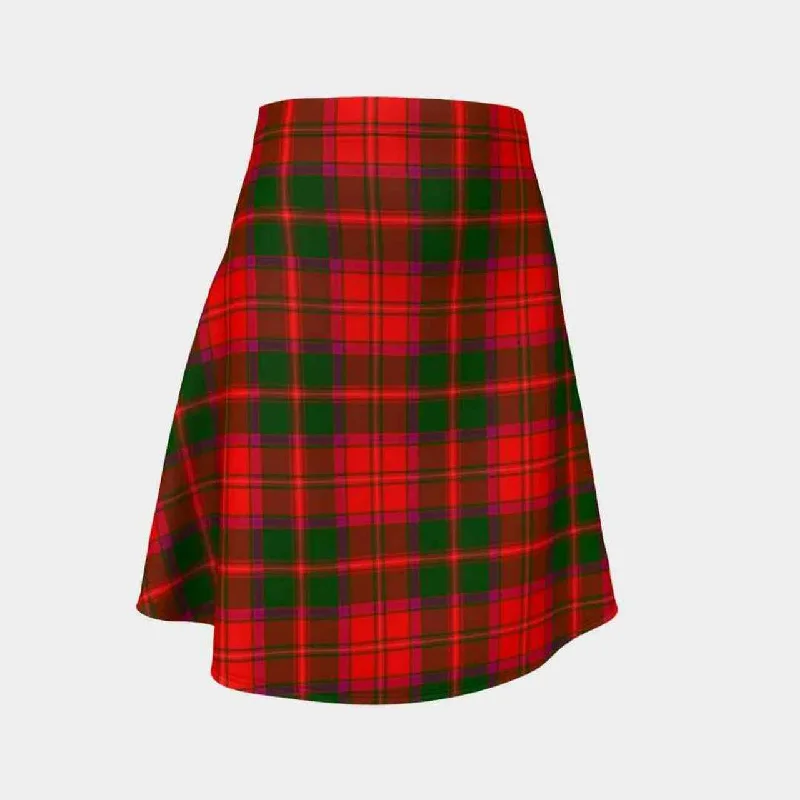 Crief District Tartan Flared Skirt high waist skirt