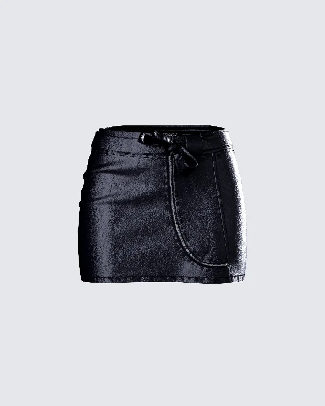 Darah Black Micro Mini Skirt silk skirt luxurious
