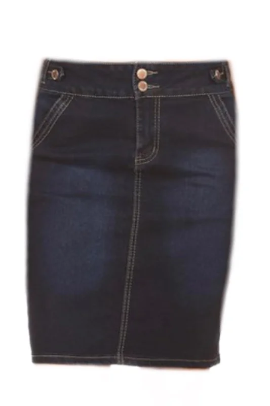 Knee Length Denim Pencil Skirt Style 429 linen skirt breathable