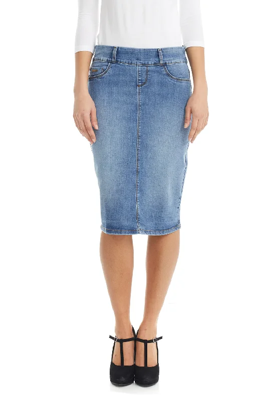 denim jean skirt for regular and plus size women 'Boston' denim skirt fashionable