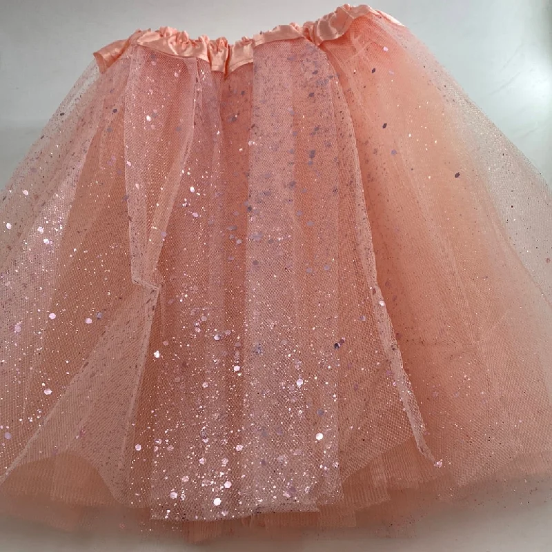 30cm Kiddies Tutu Skirt Peach Glitter lace skirt intricate