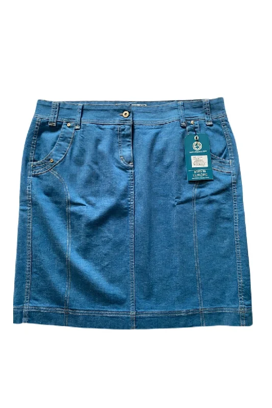 Light Blue Denim Skirt Style 178-6A cashmere skirt soft