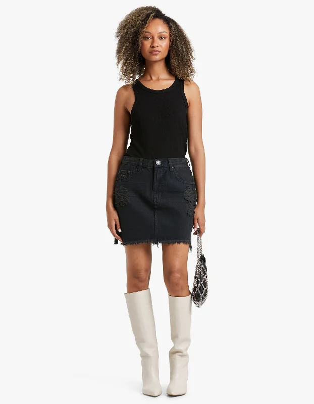 2020 Mini High Waist Denim Skirt - Fox Black tulle skirt dreamy