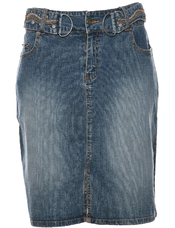 Pencil Shape Denim Skirt - L vintage skirt charm