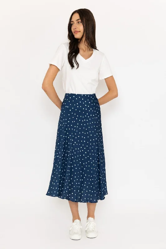 Polka Dot Satin Skirt denim skirt stylish