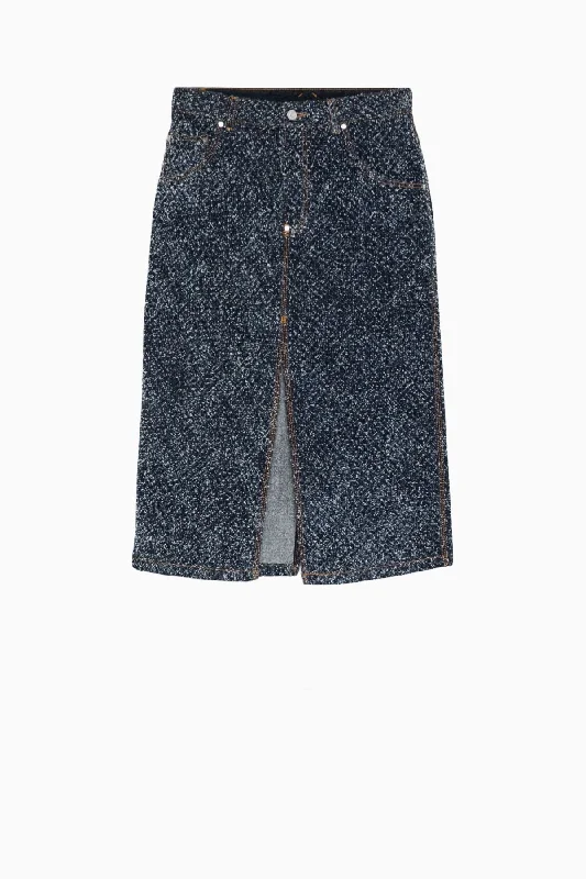 Stella McCartney Boucle Denim Skirt - Blue zip skirt side
