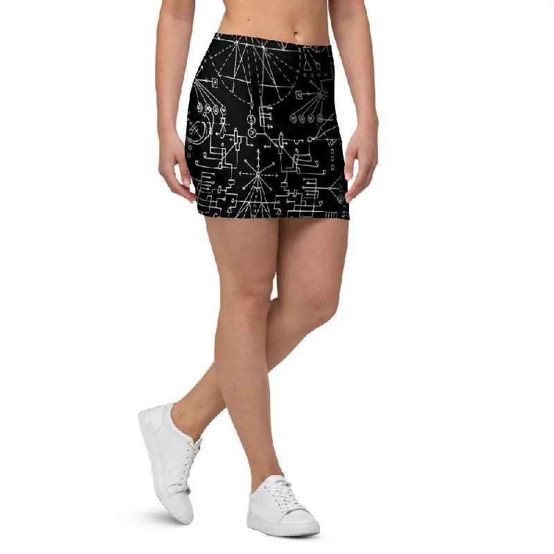 Witch Symbol Gothic Mini Skirt leather skirt bold